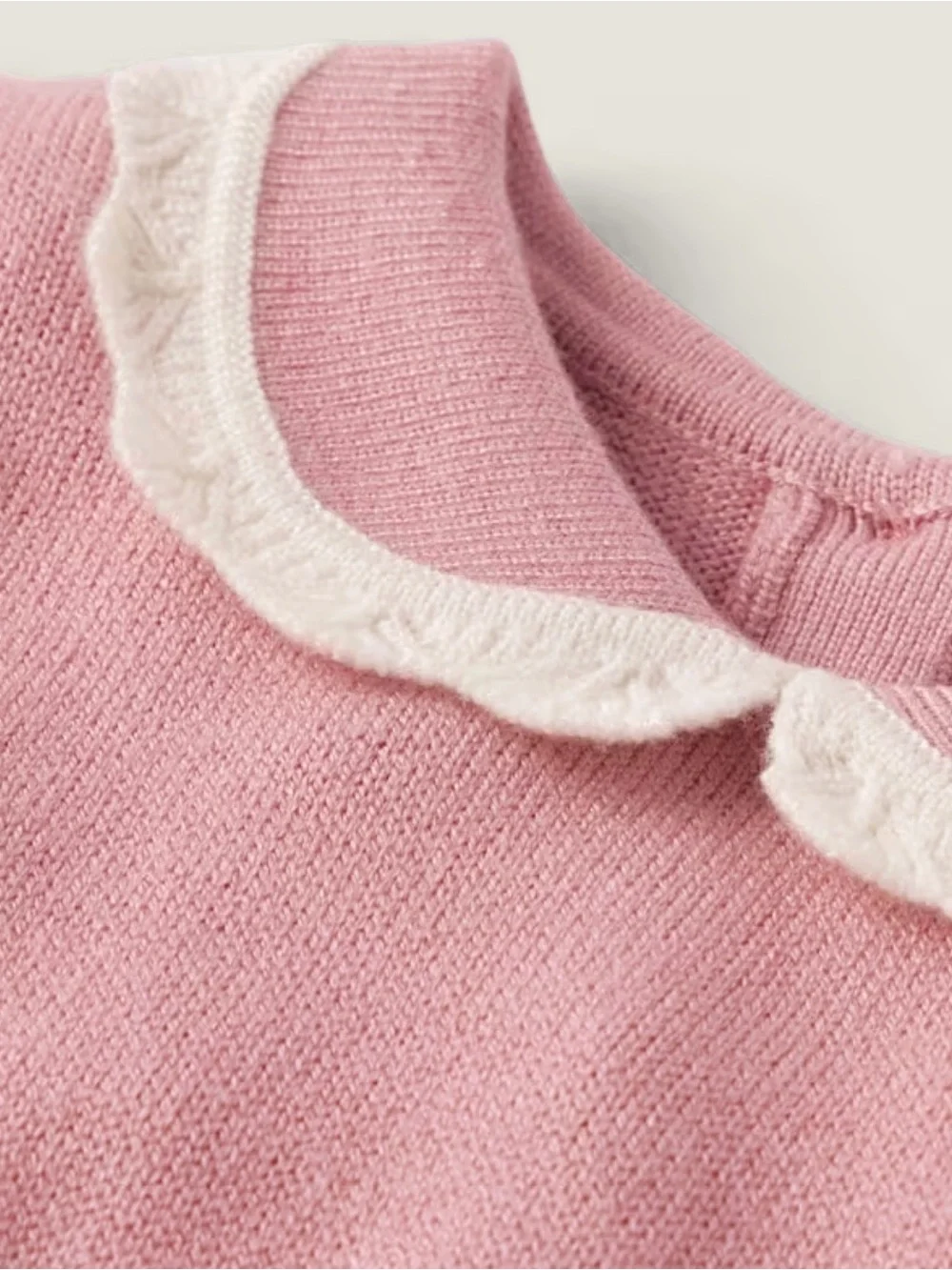 Gymboree Pink Sweater with Cream Peter Pan Collar
